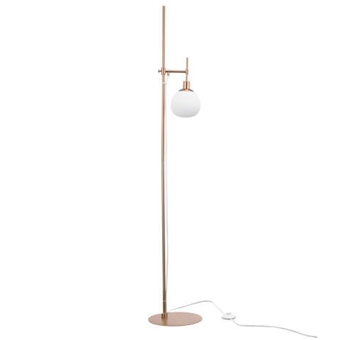 Lampada da terra a stelo dorata paralume sfera bianco Erich Maytoni Promozione