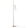 Lampada da terra a stelo dorata paralume sfera bianco Erich Maytoni Promozione