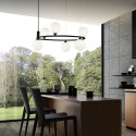 Lampadario salotto anello sospeso cerchio 6 luci sfere Ring Maytoni Saldi
