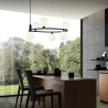 Lampadario salotto anello sospeso cerchio 6 luci sfere Ring Maytoni Saldi
