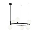 Lampadario salotto anello sospeso cerchio 6 luci sfere Ring Maytoni Catalogo