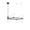Lampadario salotto anello sospeso cerchio 6 luci sfere Ring Maytoni Catalogo