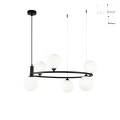 Lampadario salotto anello sospeso cerchio 6 luci sfere Ring Maytoni Promozione