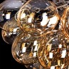 Plafoniera a grappolo soffitto sfere palle vetro ambra Balbo Maytoni Stock
