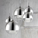 Lampadario design moderno sfere sospese vetro cromato Fermi Maytoni Catalogo