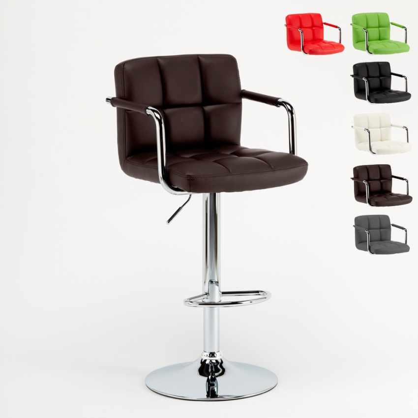 Tabouret de bar cuisine pivotant réglable dossier et accoudoirs Las Vegas Promotion Tabouret de bar cuisine pivotant réglable dossier et accoudoirs Las Vegas Promotion