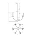 Lampadario da soffitto candelabro moderno cilindri 6 luci Arco Maytoni Stock