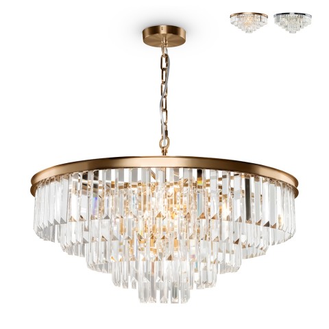 Lampadario sospeso classico cristalli vetro trasparente Revero Maytoni Promozione