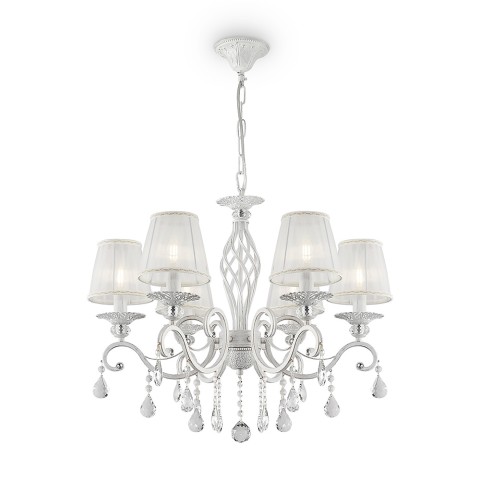Lampadario da soffitto candelabro bianco classico cristalli Grace Maytoni Promozione
