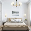Lampadario moderno 5 luci candelabro paralume stoffa Zaragoza Maytoni Promozione