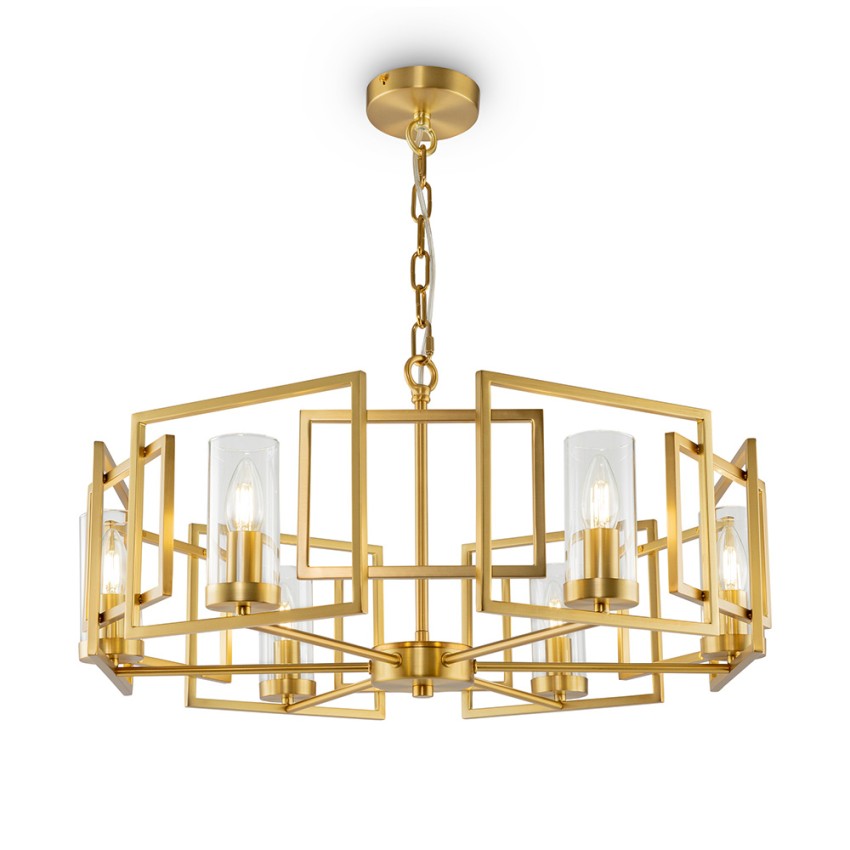 Lampadario a sospensione moderno dorato 6 luci da salotto Bowi Maytoni Promozione