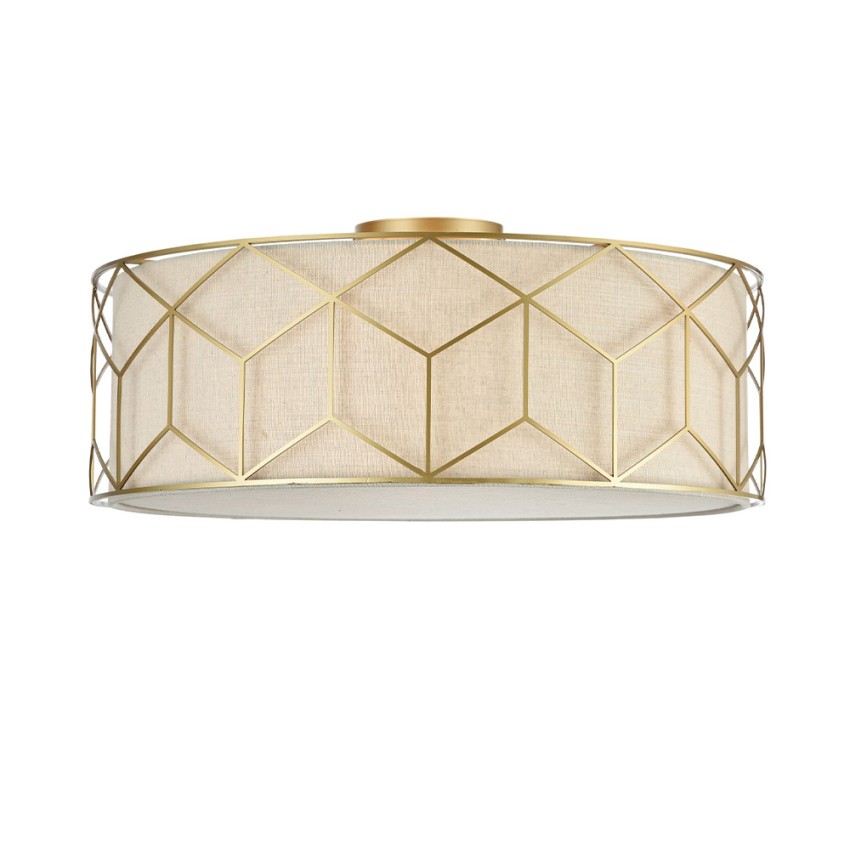 Lampada da soffitto moderno dorato paralume tessuto Messina Maytoni Promozione Lampada da soffitto moderno dorato paralume tessuto Messina Maytoni Promozione