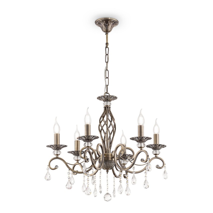 Lampada candelabro a soffitto classico cristalli 6 luci Grace Maytoni Promozione Lampada candelabro a soffitto classico cristalli 6 luci Grace Maytoni Promozione