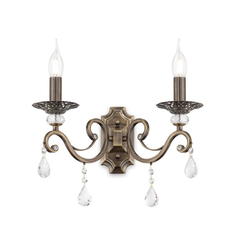 Applique da parete lampada classica con cristalli 2 luci Grace Maytoni Promozione