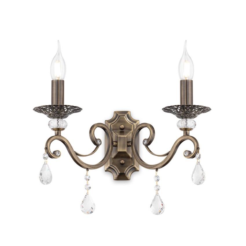 Applique da parete lampada classica con cristalli 2 luci Grace Maytoni Promozione