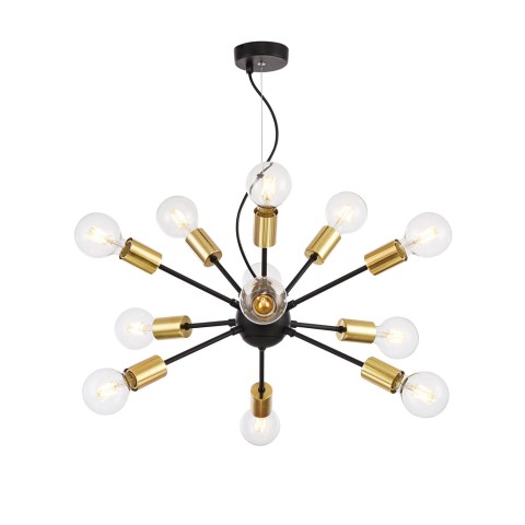 Lampadario a sospensione nero soffitto 12 portalampada Jackson Maytoni Promozione