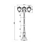 Lampadaire de jardin classique à 3 lumières éclairage extérieur Fleur Maytoni Modèle