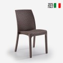 Sedia impilabile rattan giardino ristorante bar esterno Virginia Bica Stock