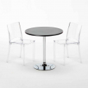 Table Ronde Noire 70x70cm Avec 2 Chaises Colorées Grand Soleil Set Intérieur Bar Café B-Side Ghost Choix