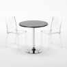 Table Ronde Noire 70x70cm Avec 2 Chaises Colorées Grand Soleil Set Intérieur Bar Café B-Side Ghost Choix
