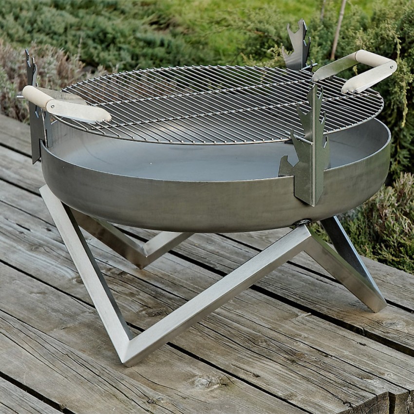 Griglia in acciaio per barbecue BBQ braciere esterno da giardino