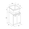Meuble de buanderie 60x60 cm 2 portes avec lavabo Edilla Montegrappa Choix