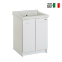 Waschtischunterschrank Wäsche 63x60cm 2 Türen Keramik-Waschtisch Acqua Edilla Angebot