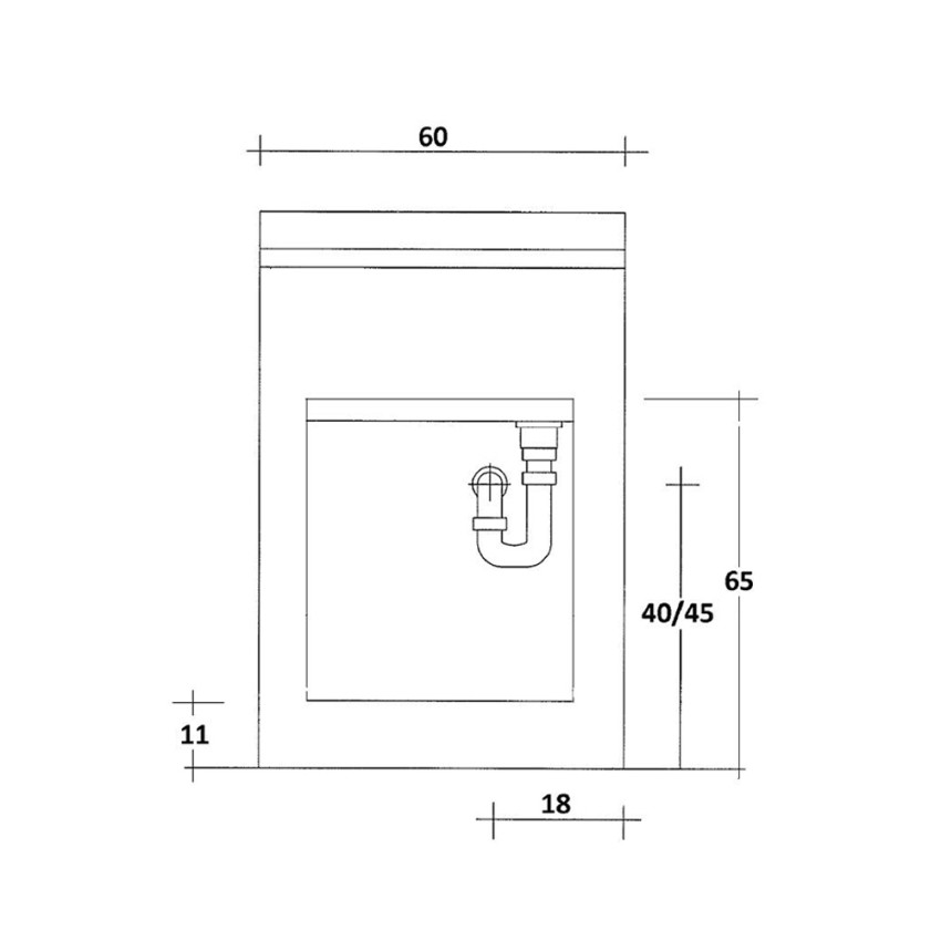 Acqua Edilla lavatoio 63x50cm lavabo in ceramica 2 ante asse in legno