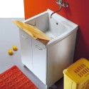 Lavatoio mobile lavanderia 63x60cm 2 ante lavabo ceramica Acqua Edilla Vendita