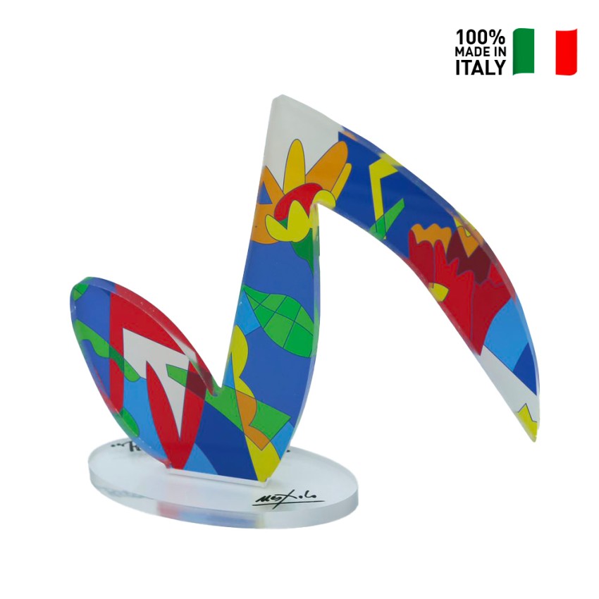 Semicroma soprammobile scultura nota musicale colorato stile pop art