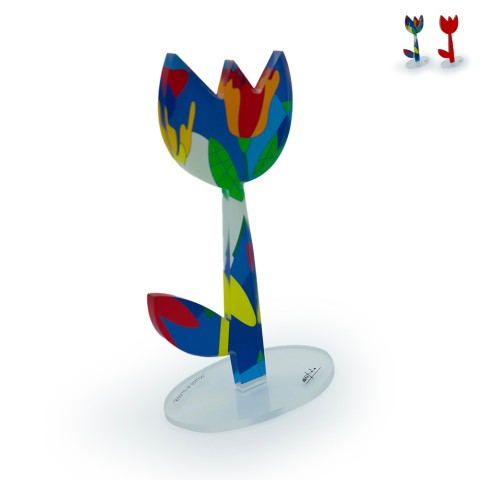 fleur en plexiglas coloré style pop art sculpture décorative Goblete Promotion