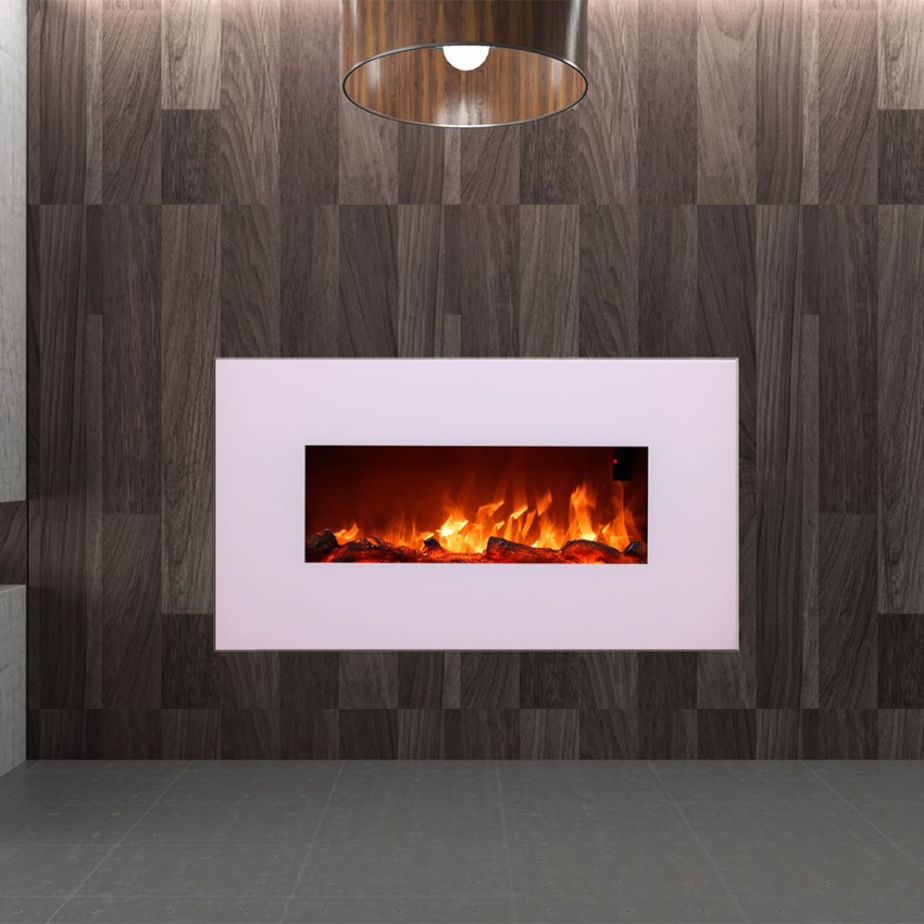 Amiata cheminée électrique murale encastrée 180cm flamme LED 1500W