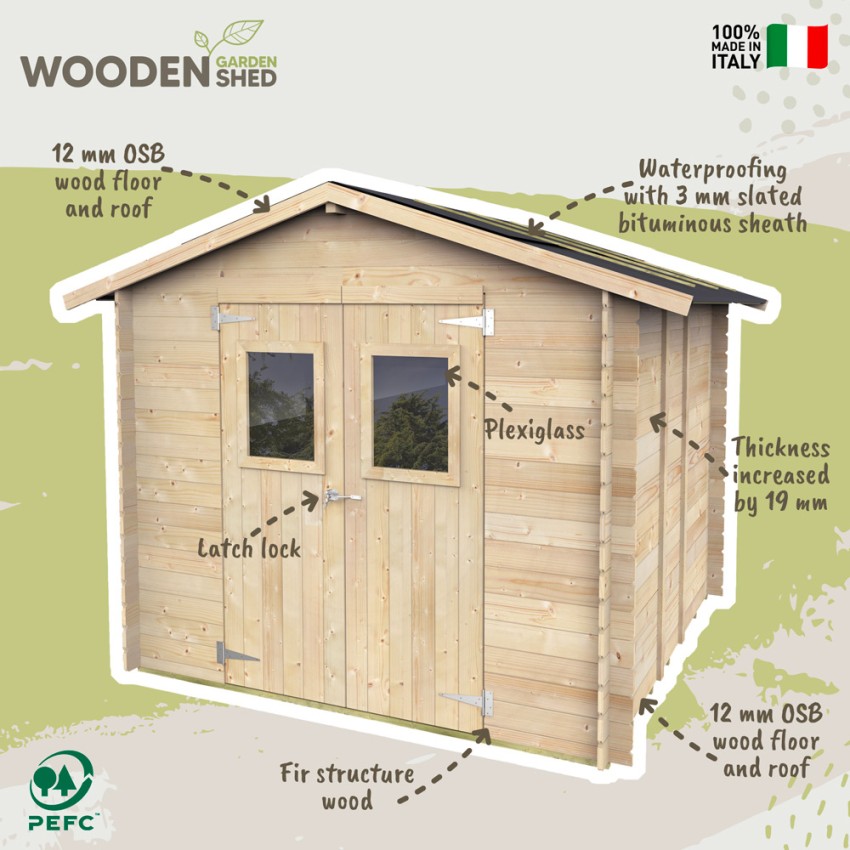 Hobby 248x248 Casetta in legno da giardino attrezzi rimessa porta doppia