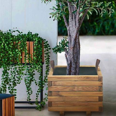 Pflanzgefäß aus Holz 40x40cm für Pflanzen Garten Terrasse Gladys Aktion