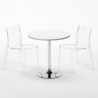 Weiß Rund Tisch und 2 Stühle Farbiges Polypropylen-Innenmastenset Grand Soleil Femme Fatale Spectre Lagerbestand