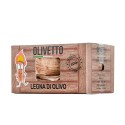 Olive Brennholz 240kg für Kamin in Box auf Palette Olivetto Lagerbestand