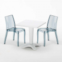 Weiß Quadratisch Tisch und 2 Stühle Farbiges Polypropylen-Innenmastenset Grand Soleil Cristal Light Terrace Rabatte