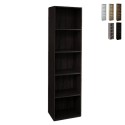 Libreria alta in legno 5 ripiani soggiorno ufficio 40x172 cm Darren Saldi