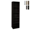 Libreria alta in legno 5 ripiani soggiorno ufficio 40x172 cm Darren Saldi