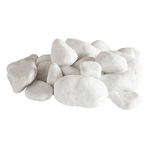 Set mit 24 Dekosteinen weiße Steine ​​für Bioethanolkamin Biokamin