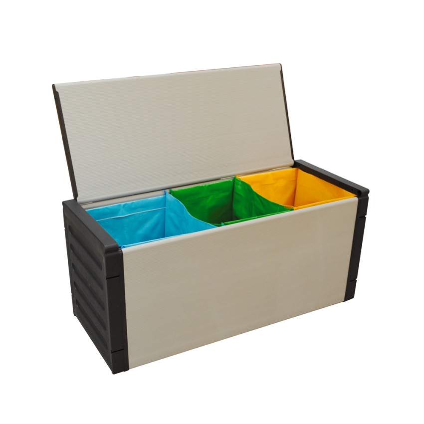Außenaufbewahrungsbox mit 3 Mülltrennsäcken Clear Aktion Außenaufbewahrungsbox mit 3 Mülltrennsäcken Clear Aktion