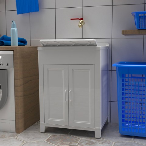 2-türiger Schrank mit Waschbecken aus Waschharz 60x50cm Mong