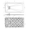 Piatto doccia filo pavimento resina rettangolare 160x80 Stone 