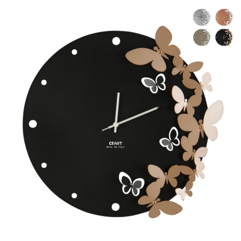 Horloge murale en métal faite à la main Farfalle 3D in danza Ceart Promotion