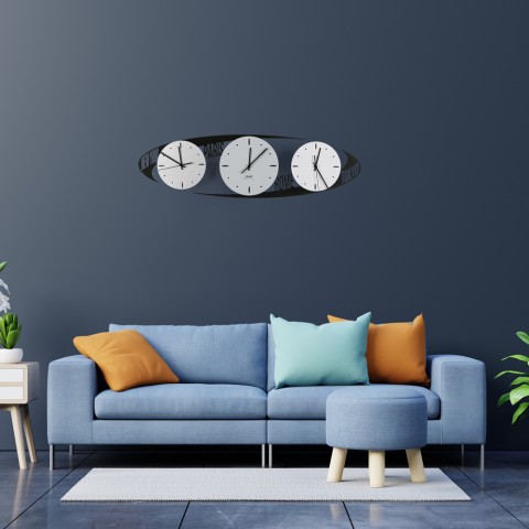 Horloge murale moderne cadrans de fuseaux horaires Ceart Capitals Promotion