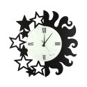 Horloge murale ronde en métal de fabrication artisanale Ceart Sun and Stars Choix