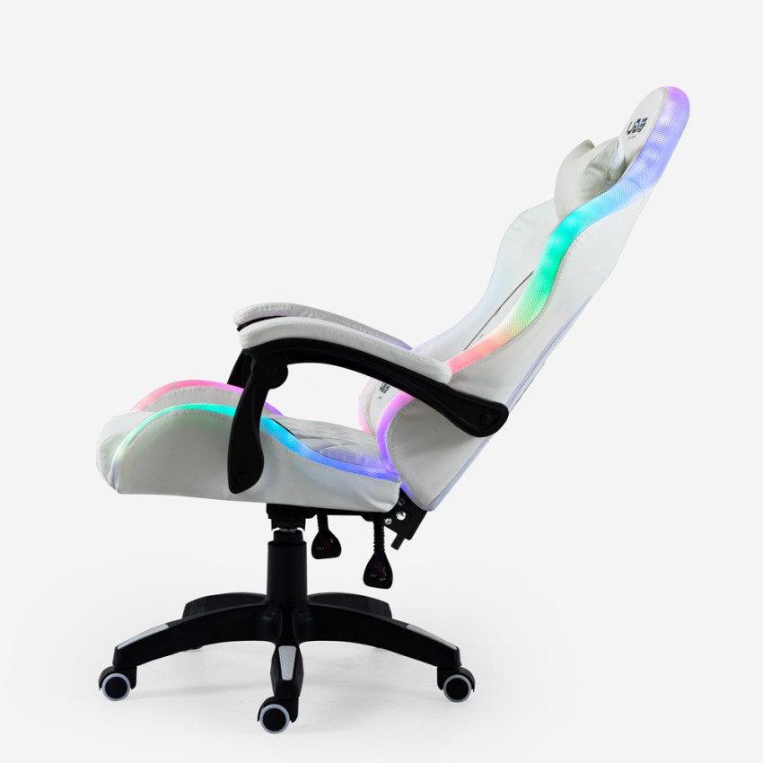 Pixy weiß gaming stuhl LED recliner ergonomische kissen