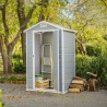 Casetta da giardino in resina PVC con pavimento 129x103x196cm Manor 4x3 Keter Costo
