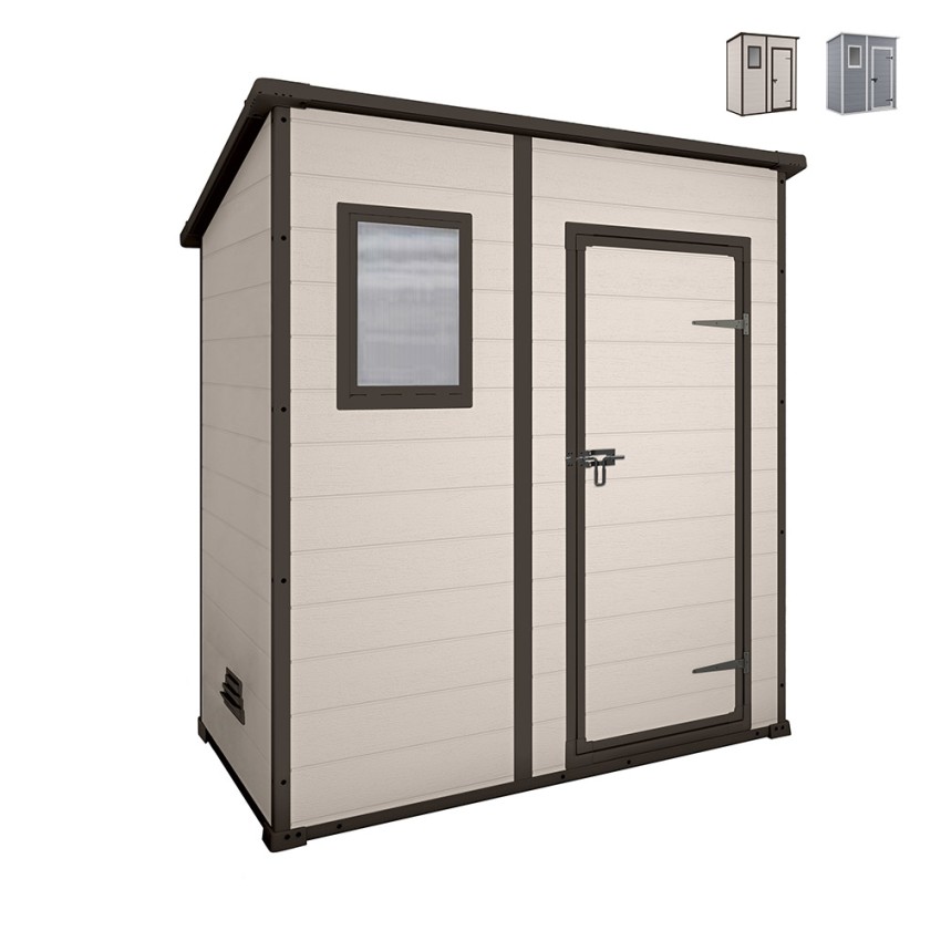 Abri d'outils de jardin en résine PVC 183,5x111x200,5cm Manor Pent 6x4 Keter Promotion Abri d'outils de jardin en résine PVC 183,5x111x200,5cm Manor Pent 6x4 Keter Promotion