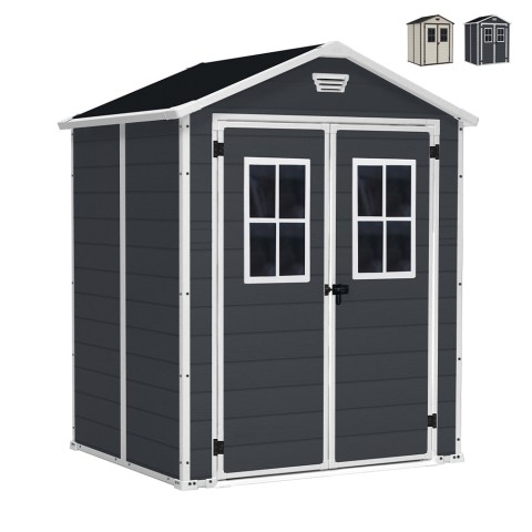 Abri de jardin Keter en résine PVC avec fenêtres 185x152x226cm Manor 6x5 Promotion